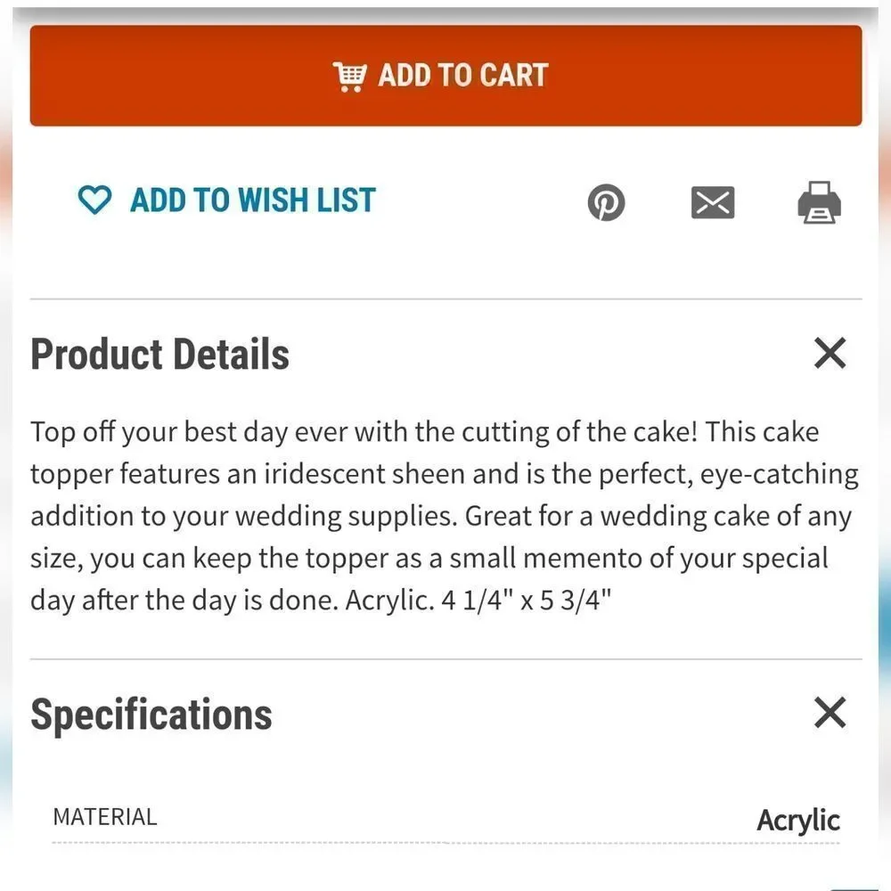NWT 🆕️ Silver Sparkle Cake Topper